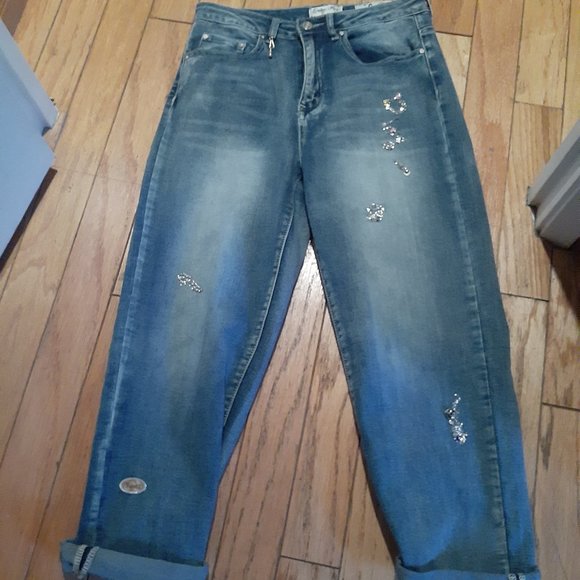 Boyfriend JEANS w/ glitz - Picture 1 of 5